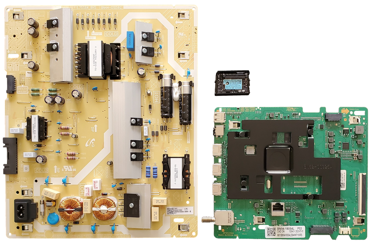 UN75CU7000FXZA Samsung TV Repair Parts Kit, BN94-18054L Main Board, BN44-01056C Power Supply, BN59-01371A Wifi, UN75CU7000FXZA CF02, UN75CU7000FXZA