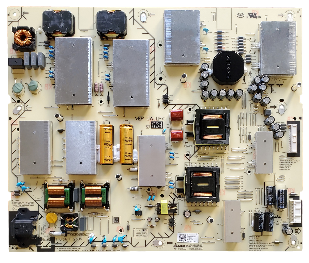 1-017-063-22 Sony Power Supply, 101706322, AP-P468AM B, XR-85X90K, XR-85X90L