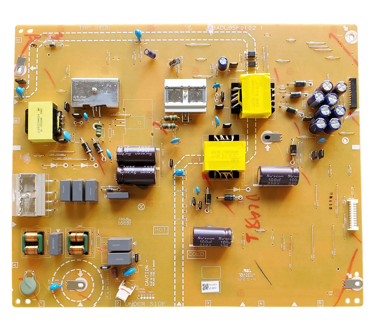 ADL98MPW-001, Philips Power Supply Board, ADL98MPWT, BADL95F0102 1, 75PUL7552/F7