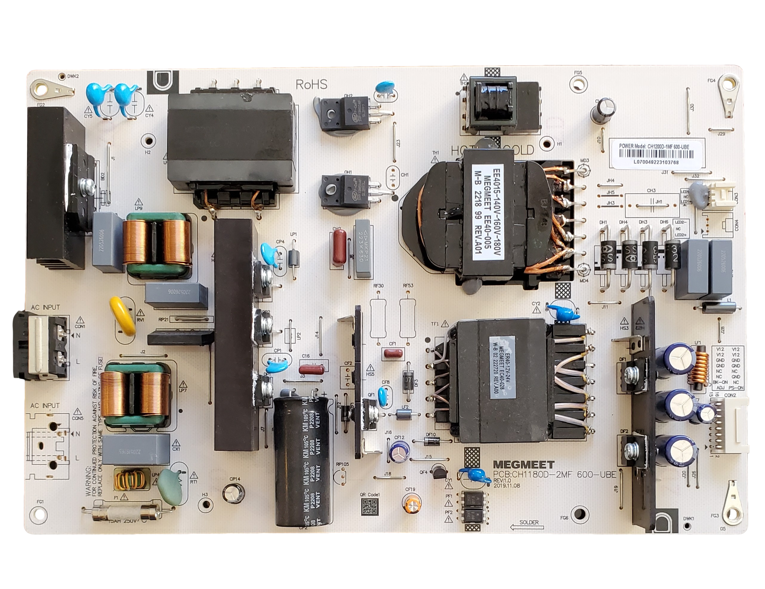 unico ADDAY TVボード W1600 CH1200D-1MF600-UBE RCA Power Supply, CH1200D-1MF 600-UBE