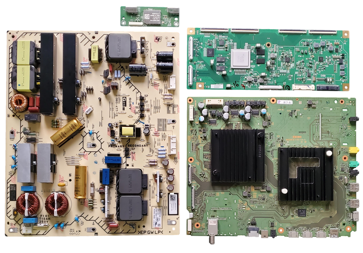 XBR-65A8F Sony TV Repair Parts Kit, A-2197-300-A Main Board, 1-474-722-12 Power Supply, 6871L-5493B T-Con, 1-458-998-11 Wifi, XBR-65A8F