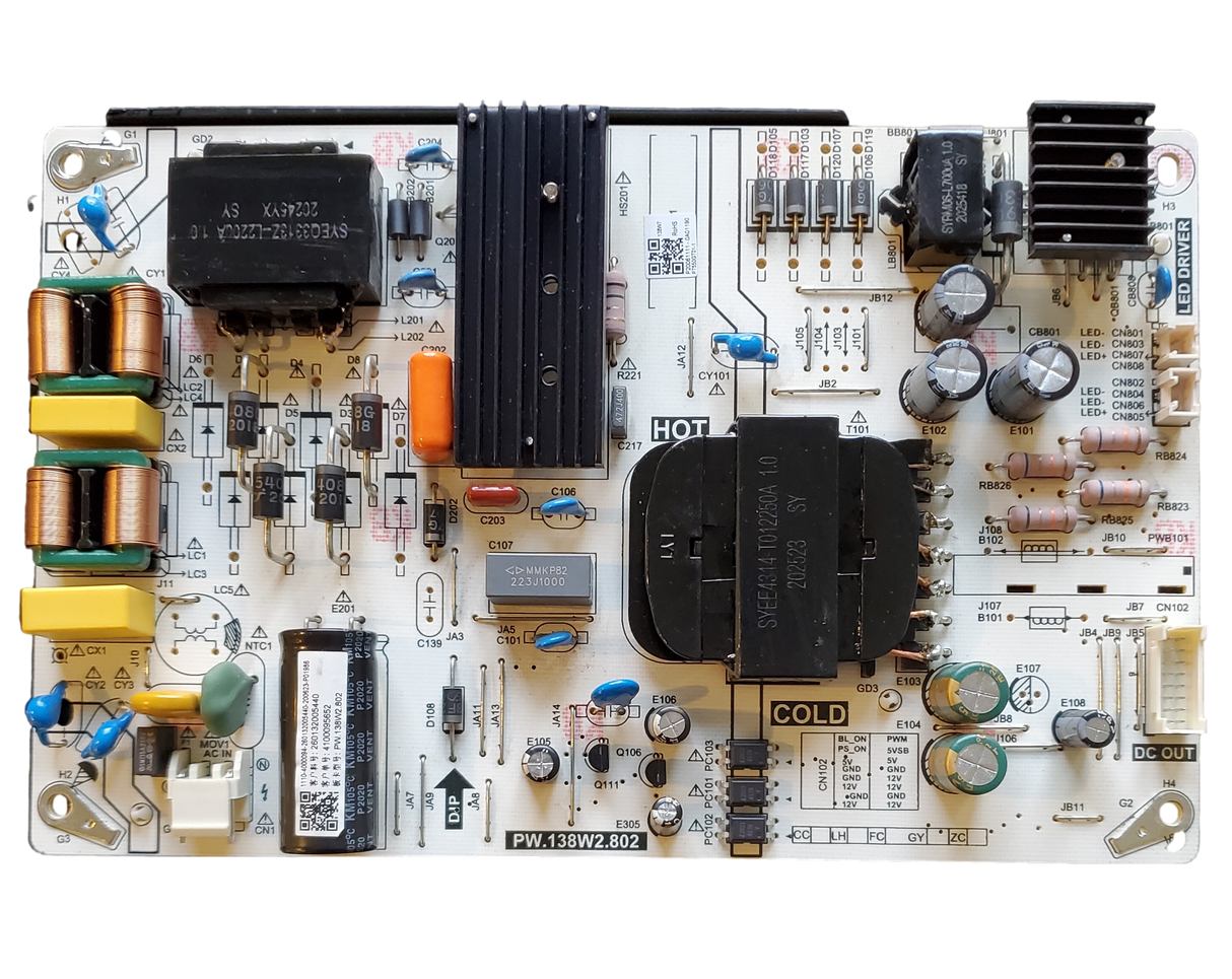 A558CV-UMC Sceptre Power Supply Board, PW.138W2.802, G55