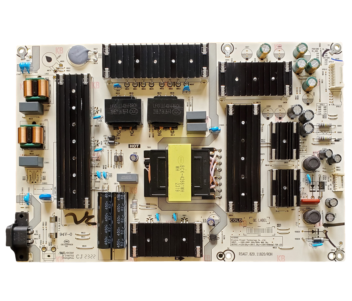 344718 HISENSE Power Supply Board, RSAG7.820.11820/ROH , 75R6E4