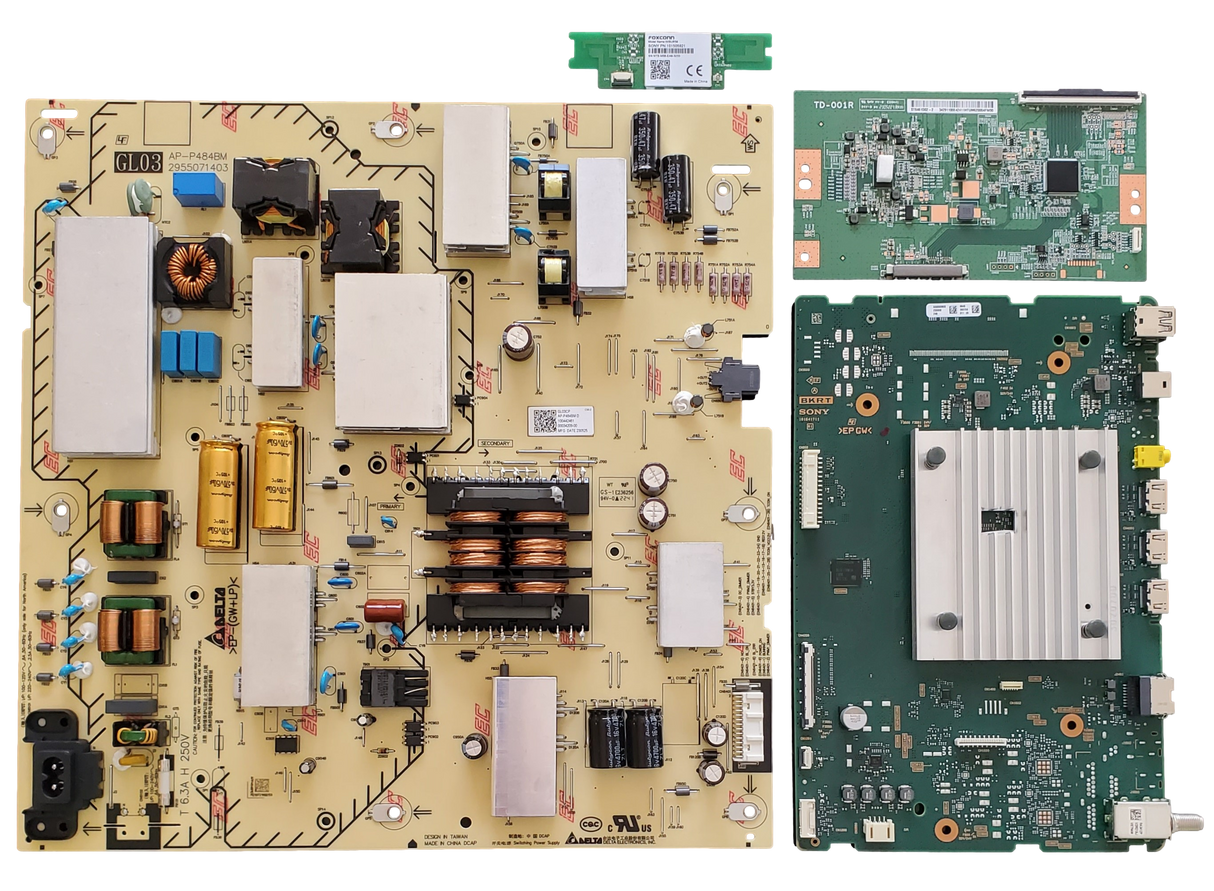 KD-85X77L Sony TV Repair Parts Kit, A-5059-085-B Main Board, 1-004-424-61 Power Supply, 1-017-150-11 T-Con, 1-015-059-21 Wifi, KD-85X77K