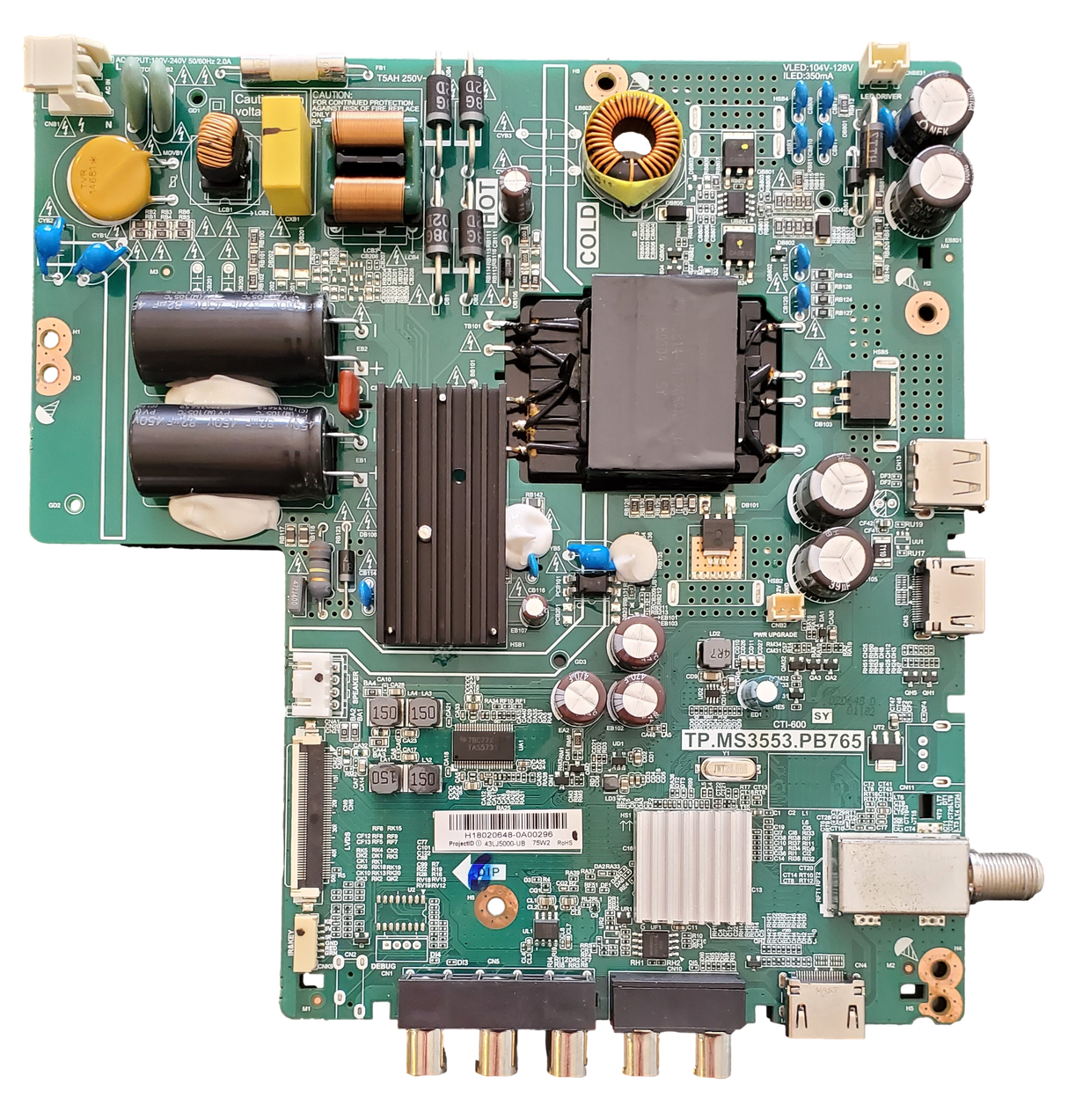 H18020648 LG Main Board, H18020648, TP.MS3553.PB765, 43LJ5000-UB