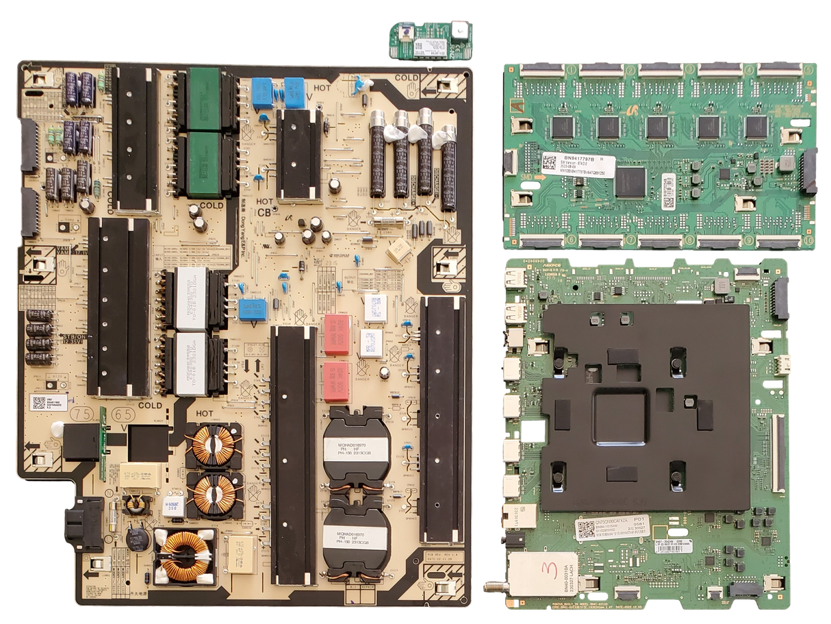 QN75QN90CDFXZA Samsung TV Repair Parts Kit, BN94-18154M Main board, BN44-01168B Power Supply, BN94-17797A LED Driver, BN59-01435A Hub, QN75QN90CDFXZA BA01, QN75QN90CDFXZA