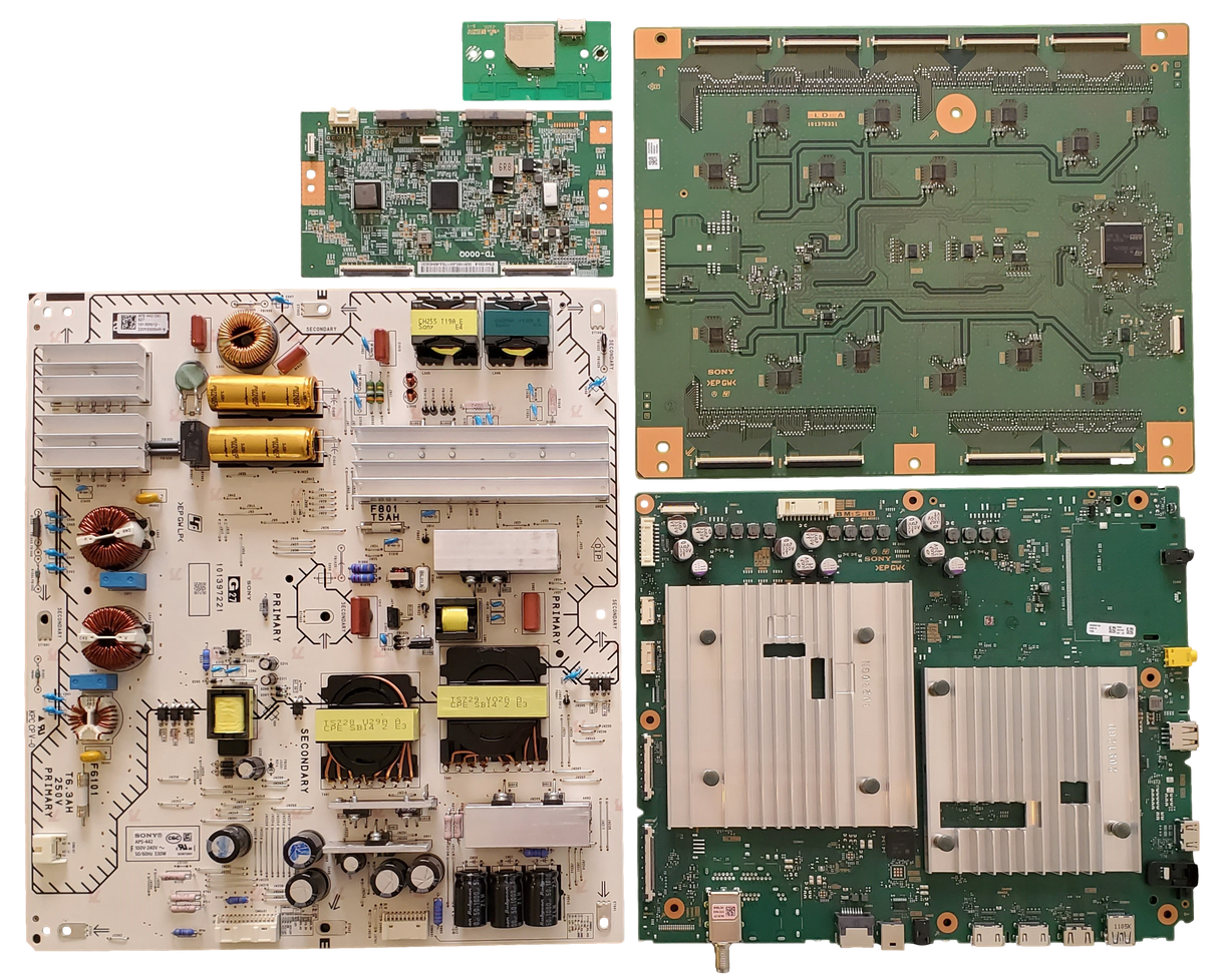 XR-65X93L Sony TV Repair Parts Kit, A-5056-077-A Main Board, 1-013-590-12 Power Supply, 1-013-500-11 T-Con, A-5053-652-A LED Driver, 1-005-419-14 Wifi, XR-65X93L