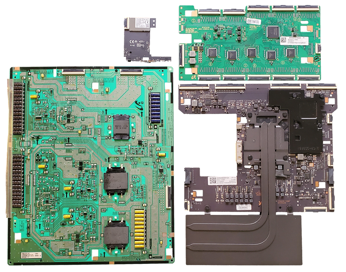 QN85QN800BFXZA Samsung TV Repair Parts Kit, BN94-17446M Main Board, BN44-01174A VSS Power Supply, BN94-17792A LED SubCon, BN59-1372A Wifi, QN85QN800BFXZA AA01, QN85QN800BFXZA