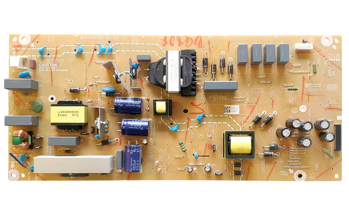 ABG80MPW-001 Philips Power Supply Board, BACR8ZF0102 1, ABG80MPWT, 65PFL5604/F7