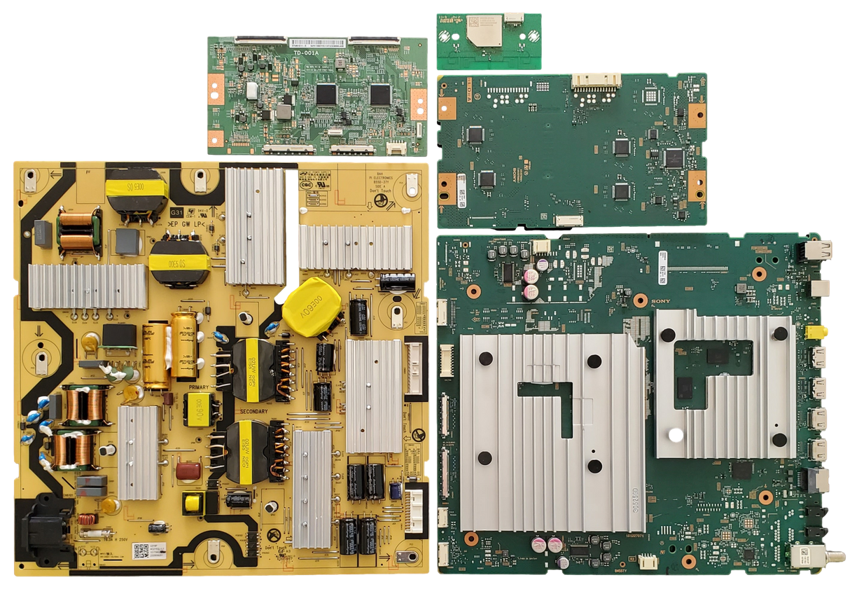 XR-55X90L Sony TV Repair Parts Kit, A-5056-903-A Main Board, 1-017-060-21 Power Supply, 1-017-154-11 T-Con, A-5052-287-A LED Driver, 1-005-419-13 Wifi, XR-55X90L