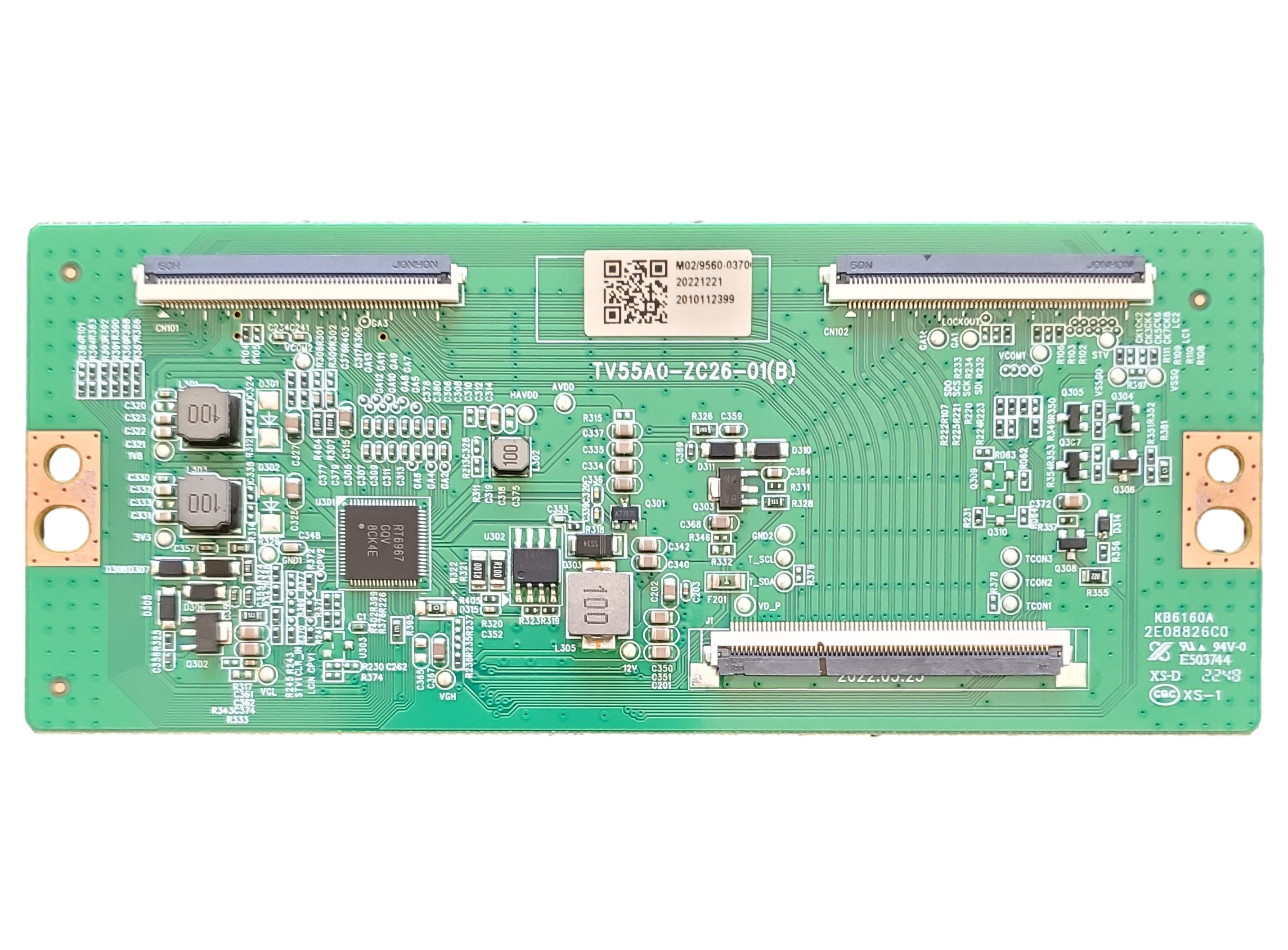 513C55A0M02, Onn T-Con Board, TV55A0-ZC26-01(B), 100012586 – TV