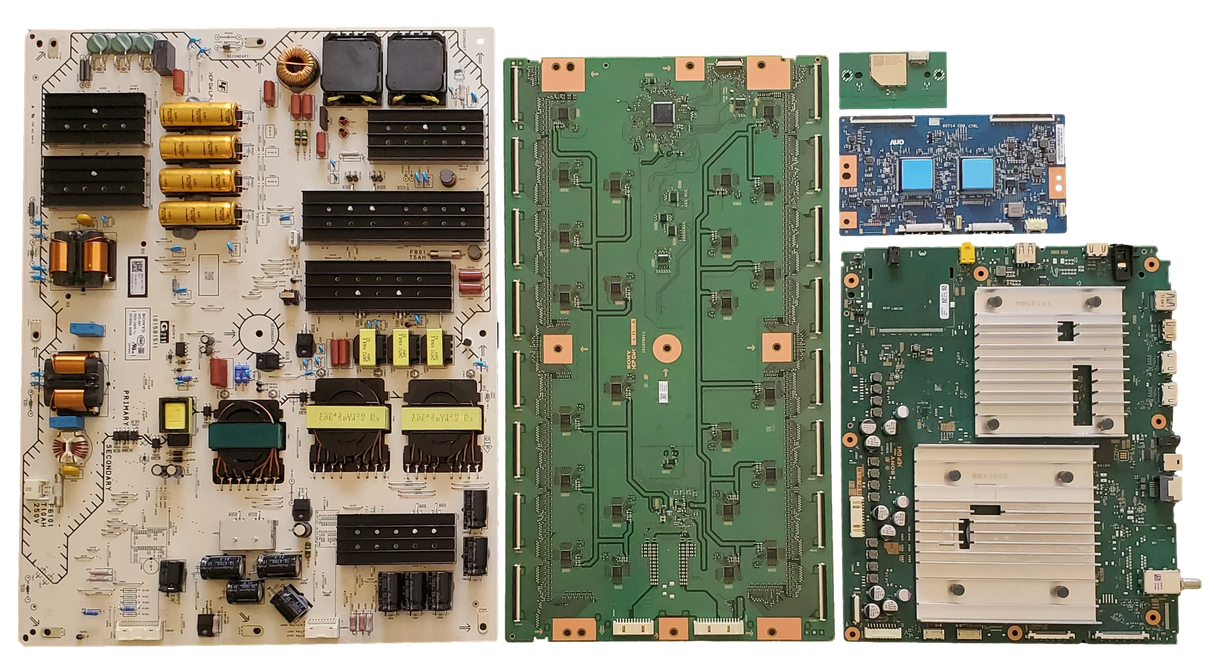 XR-85X93L Sony TV Repair Parts Kit, A-5056-077-A Main Board, 1-016-075-11 Power Supply, 1-013-504-11 T-Con, A-5041-950-A LED driver, 1-005-419-14 Wifi, XR-85X93L