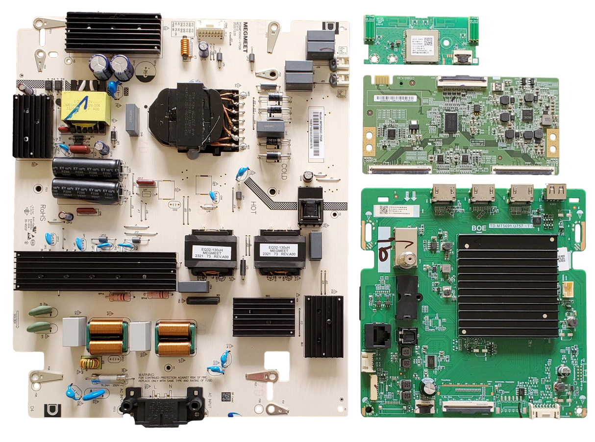 M75Q6-L4 Vizio TV Repair Parts Kit, 21201-04173 Main Board, MP350GC-75Q6 Power Supply, HV750QUBF92 T-Con, 60101-04495 Wifi, M75Q6-L4