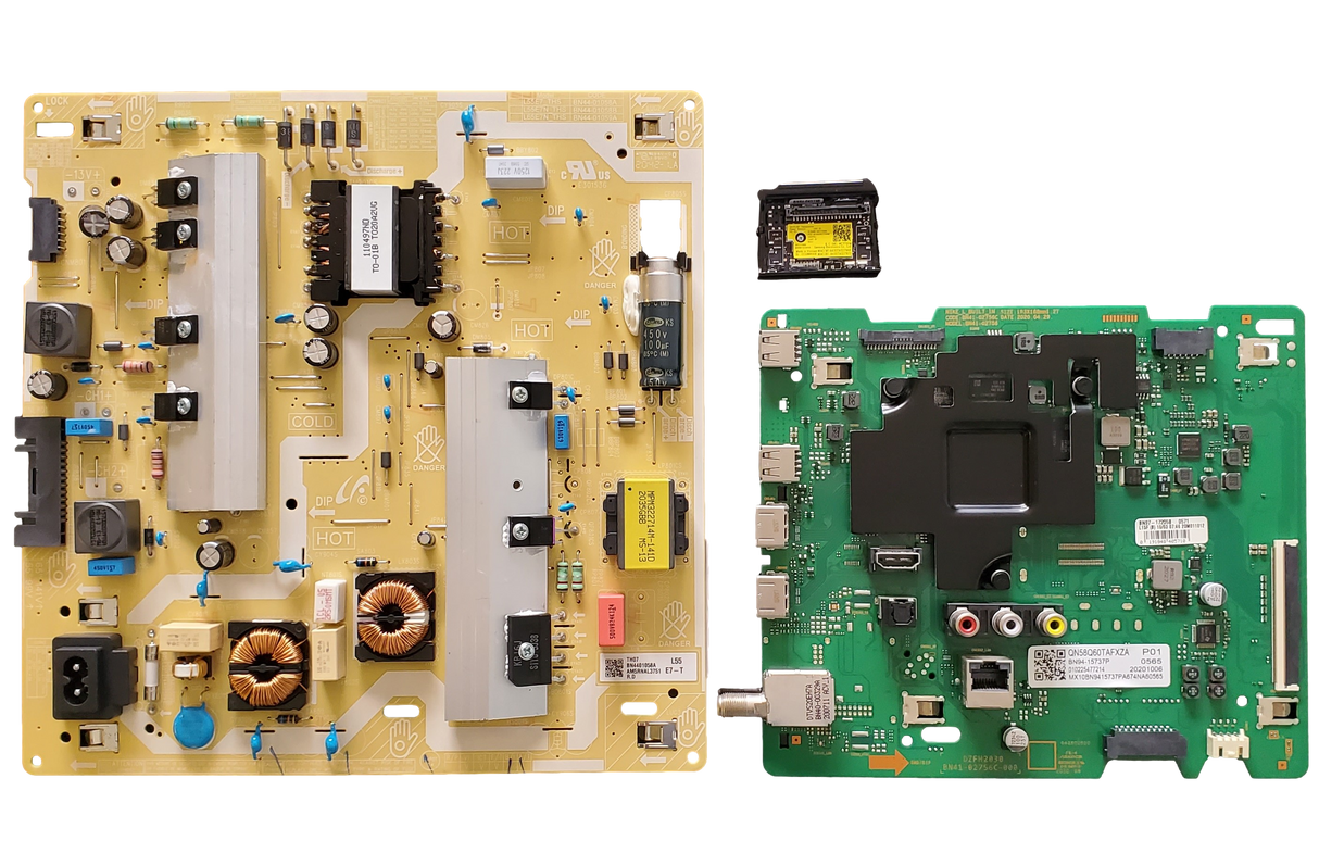 QN58Q60TAFXZA Samsung TV Repair Parts Kit, BN94-15737P Main Board, BN44-01058A Power Supply, BN59-01341A Wifi, QN58Q60TAFXZA YB02, QN58Q60TAFXZA