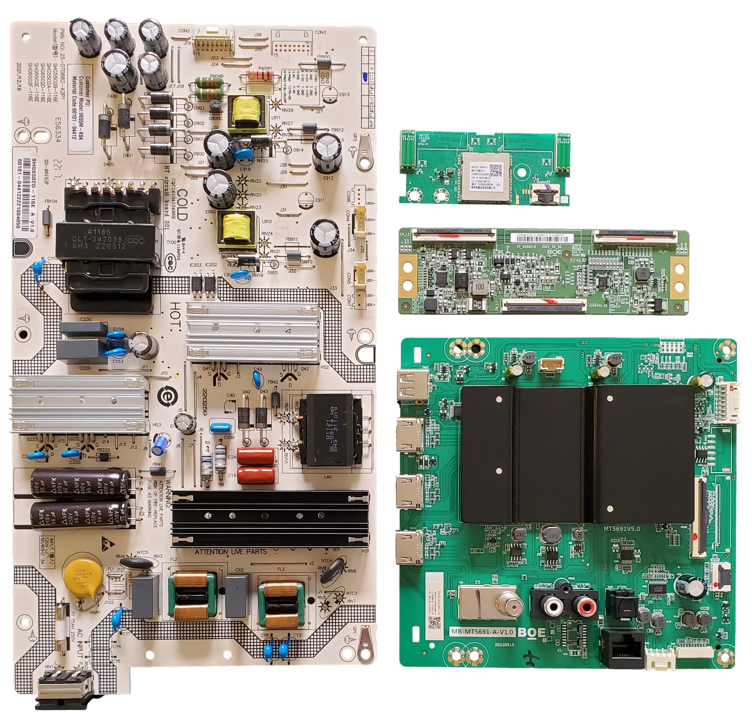 V655M-K04 Vizio TV Repair Parts Kit, 21201-03647 Main Board, 60101