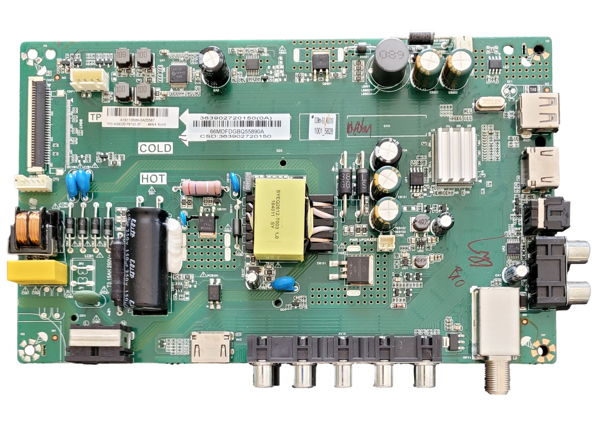 3639-0272-0395, Vizio Main Board / Power Supply, 3639-0272-0150, TPD.MS3393.PB765, D39HN-E0