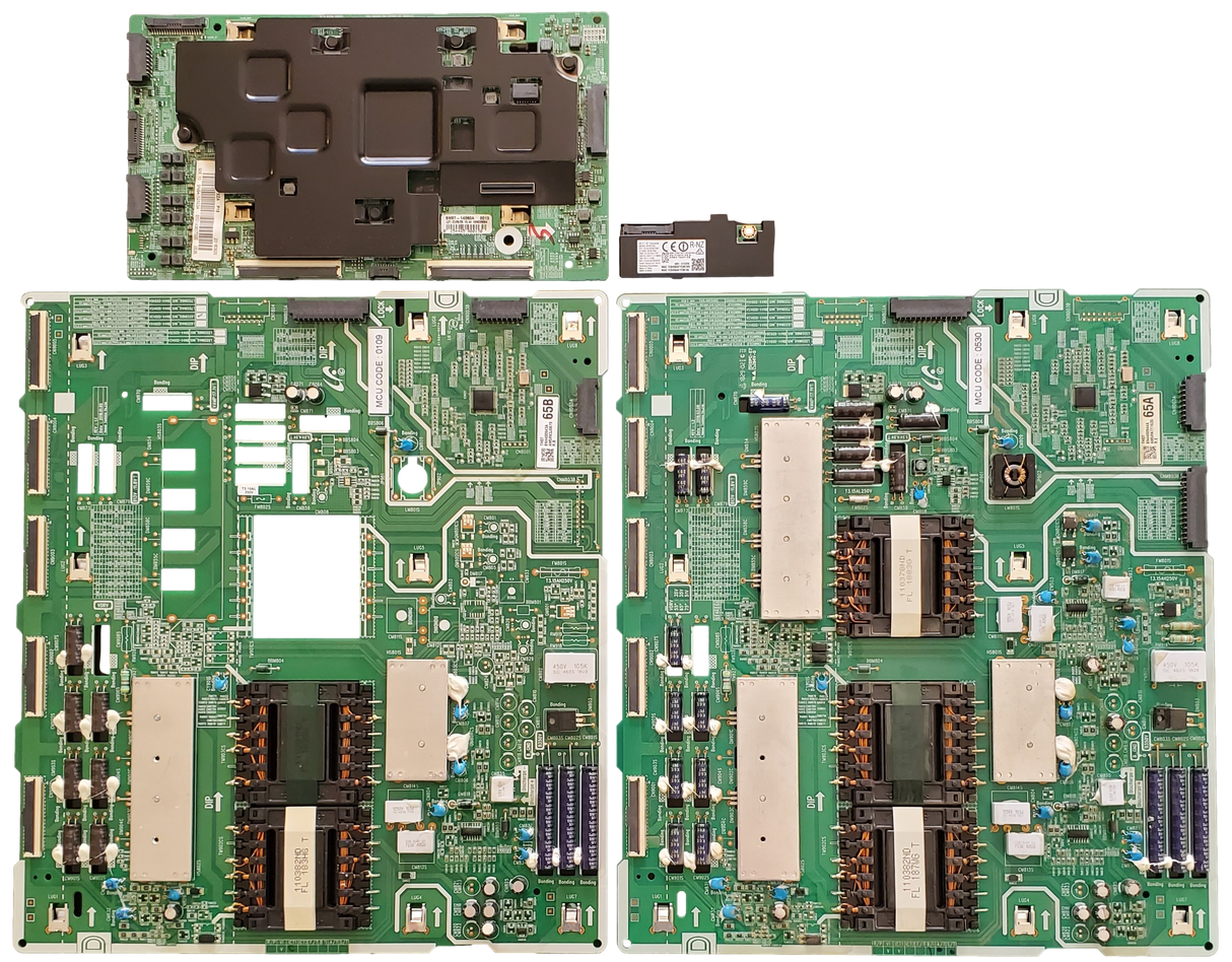 QN65Q9FNZAFXZA Samsung TV Repair Parts Kit, BN94-12893A Main Board, BN44-00943A VSS LED Driver, BN44-00944A Power Supply, BN59-01264B Wifi, QN65Q9FNAFXZA