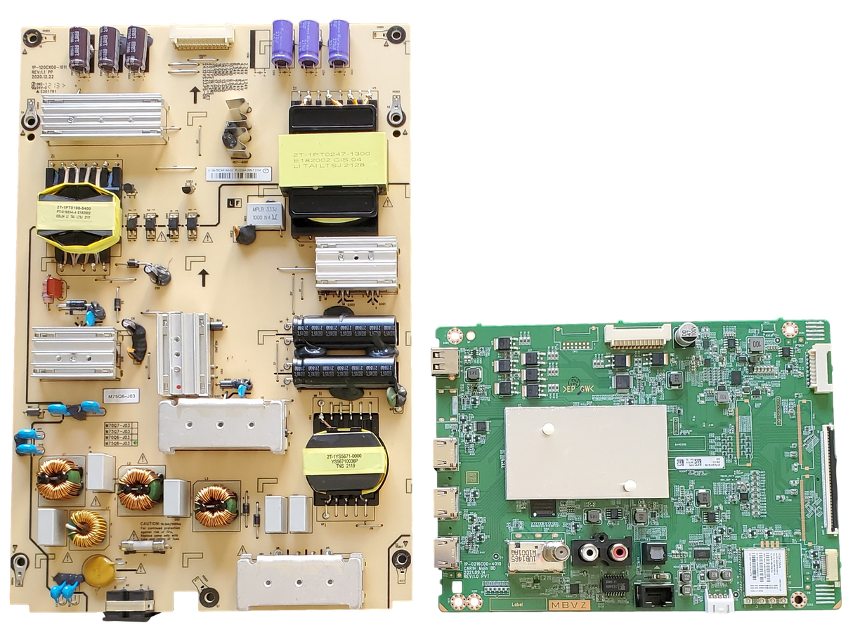 M75Q6M-K03 Vizio TV Repair Parts Kit, Y8389844B Main Board, 09-75CAR1A0-00 Power Supply, M75Q6MK03, M75Q6M-K03
