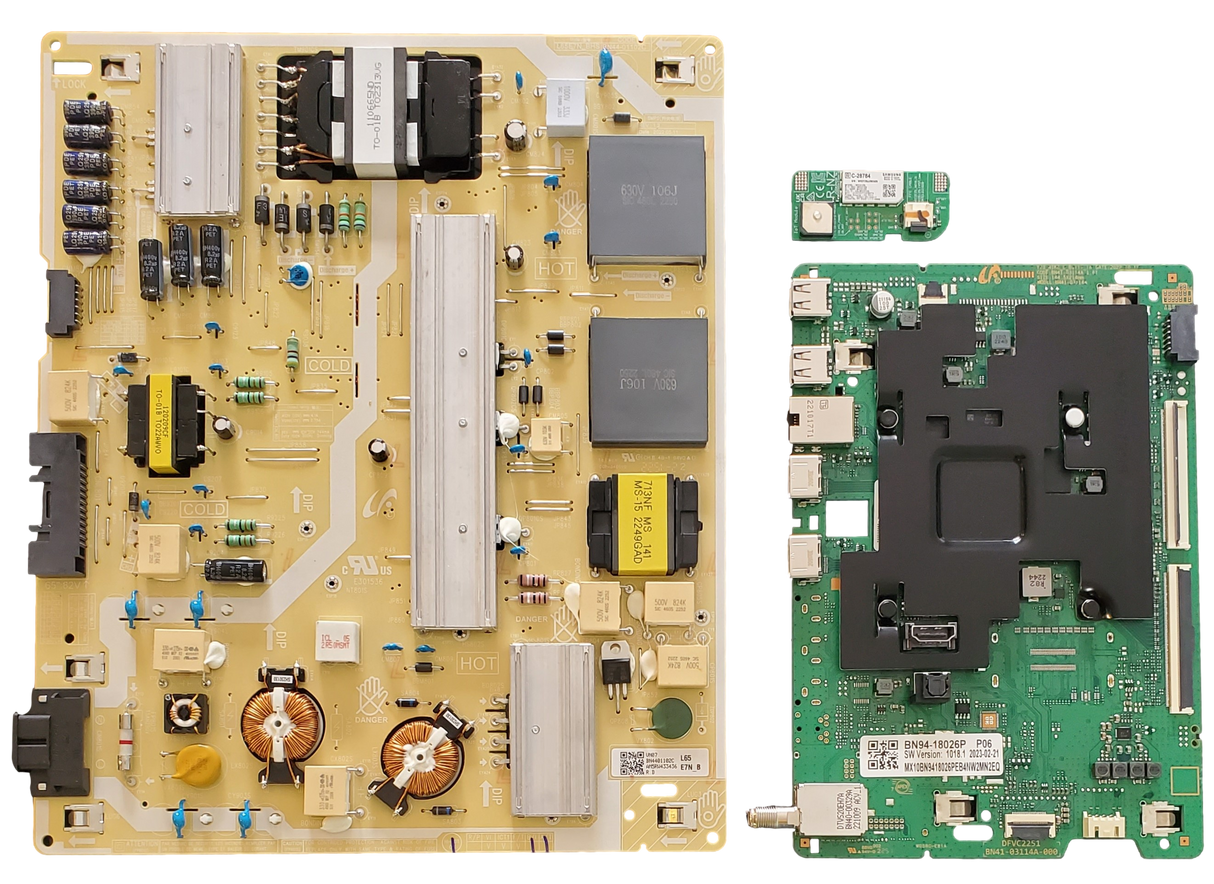 QN65Q60CAFXZA Samsung TV Repair Parts Kit, BN94-18026P Main Board, BN44-01102C power Supply, BN59-01435A Wifi, QN65Q60CAFXZA FA01, QN65Q60CAFXZA