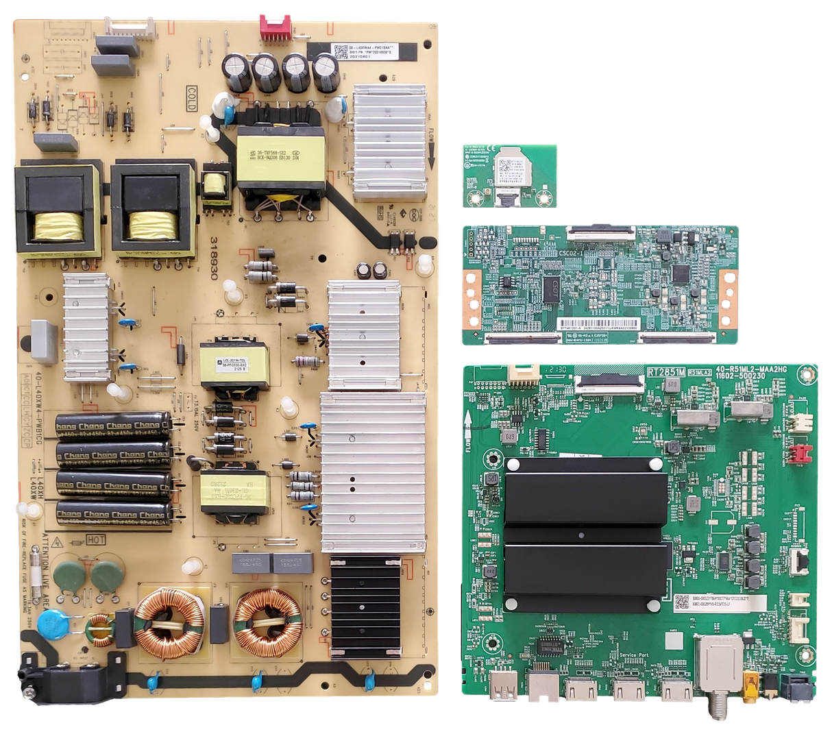 75S446 TCL TV Repair Parts Kit, 30800-000323 Main Board, 08-L40XWA4-PW210AA Power Supply, 4T-TCN750-CS09 T-Con, 30130-000017 Wifi, 75S446