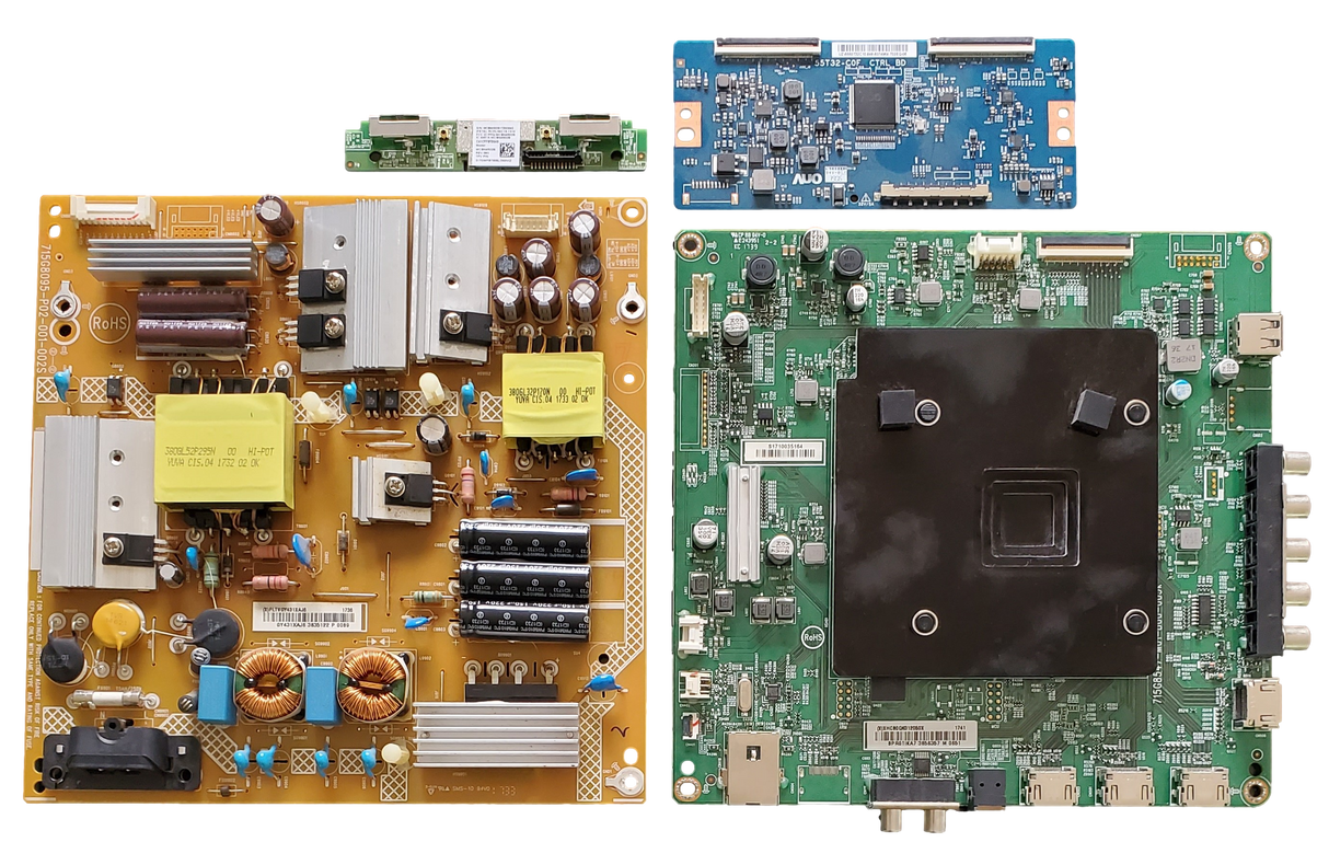 E50X-E1 Vizio TV Repair Parts Kit, 756TXHCB0QK012 Main Board, PLTVGY431XAJ6 Power Supply, 55.50T32.C10 T-Con, 317GWFBT606LON0VIZ Wifi, E50X-E1