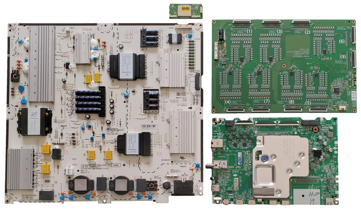 75QNED85UQA LG TV Repair Parts kit, EBT67331401 Main Board, EAY65904111 Power Supply, EBR35451201 LED Driver, EAT65167004 Wifi, 75QNED85UQA BUSGLJR, 75QNED85UQA