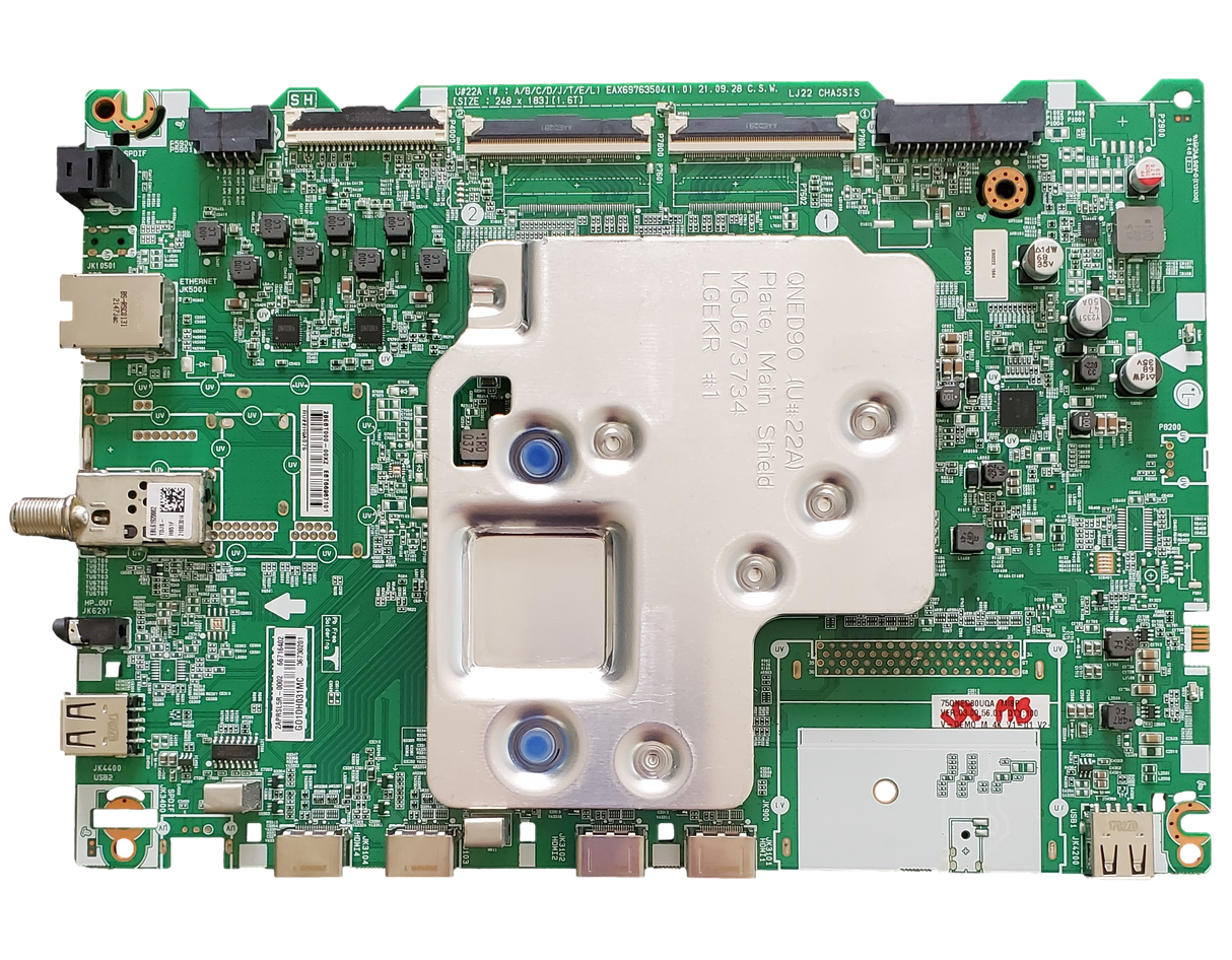 EBT66967101 LG Main Board, EAX69763504(1.0), 75QNED80UQA.AUSGLJR, 75QNED80UQA