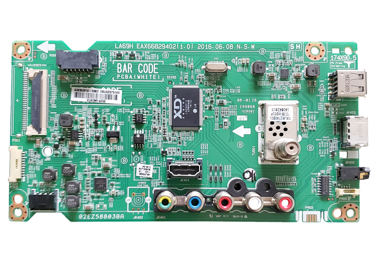 EBU63575169 LG Main Board, EBU63575169, EAX66829402(1.0), 49LF5400-UH.BUSWLJM, 49LF5400-UH