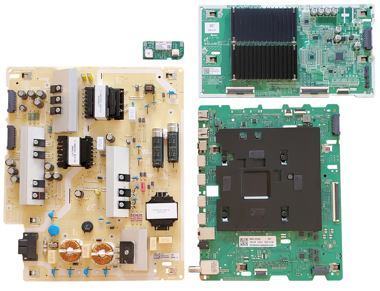 QN55Q80CAFXZA Samsung TV Repair Kit, BN94-18196Q Main Board, BN44-01217A Power Supply, BN44-01228A LED Driver, BN59-01435A Wi-Fi Board, QN55Q80CAFXZA