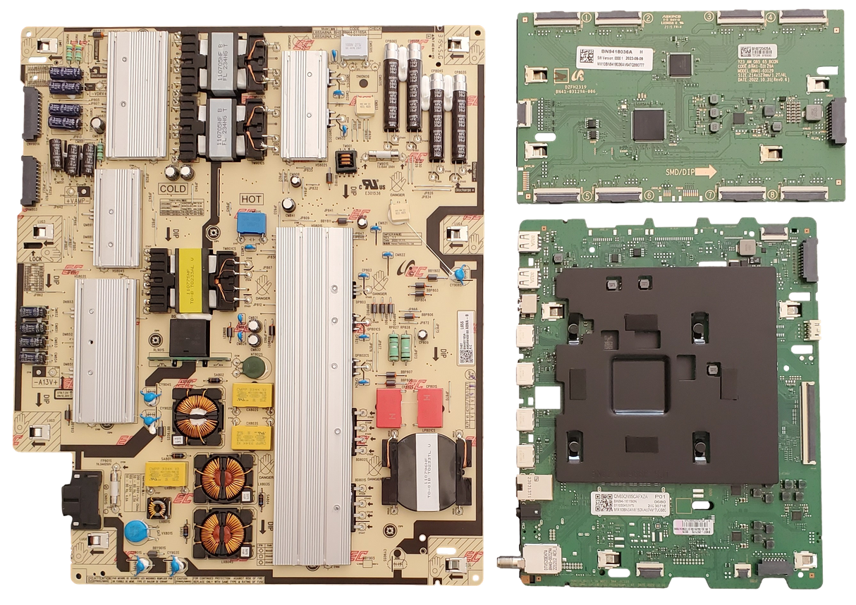 QN65QN85CAFXZA Samsung TV Reapir Parts Kit, BN94-18150N Main Board, BN44-01165A Power Supply, BN94-18036A LED Driver, QN65QN85CAFXZA BA01, QN65QN85CAFXZA