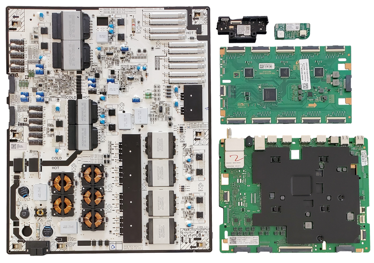 QN75QN95CAFXZA Samsung TV Repair Parts Kit, BN94-18095Y Main Board, BN44-01210A Power Supply, BN94-18032A LED Driver, BN59-01435A WiFi, BN59-01449A Wifi, QN75QN95CAFXZA CA01, QN75QN95CAFXZA