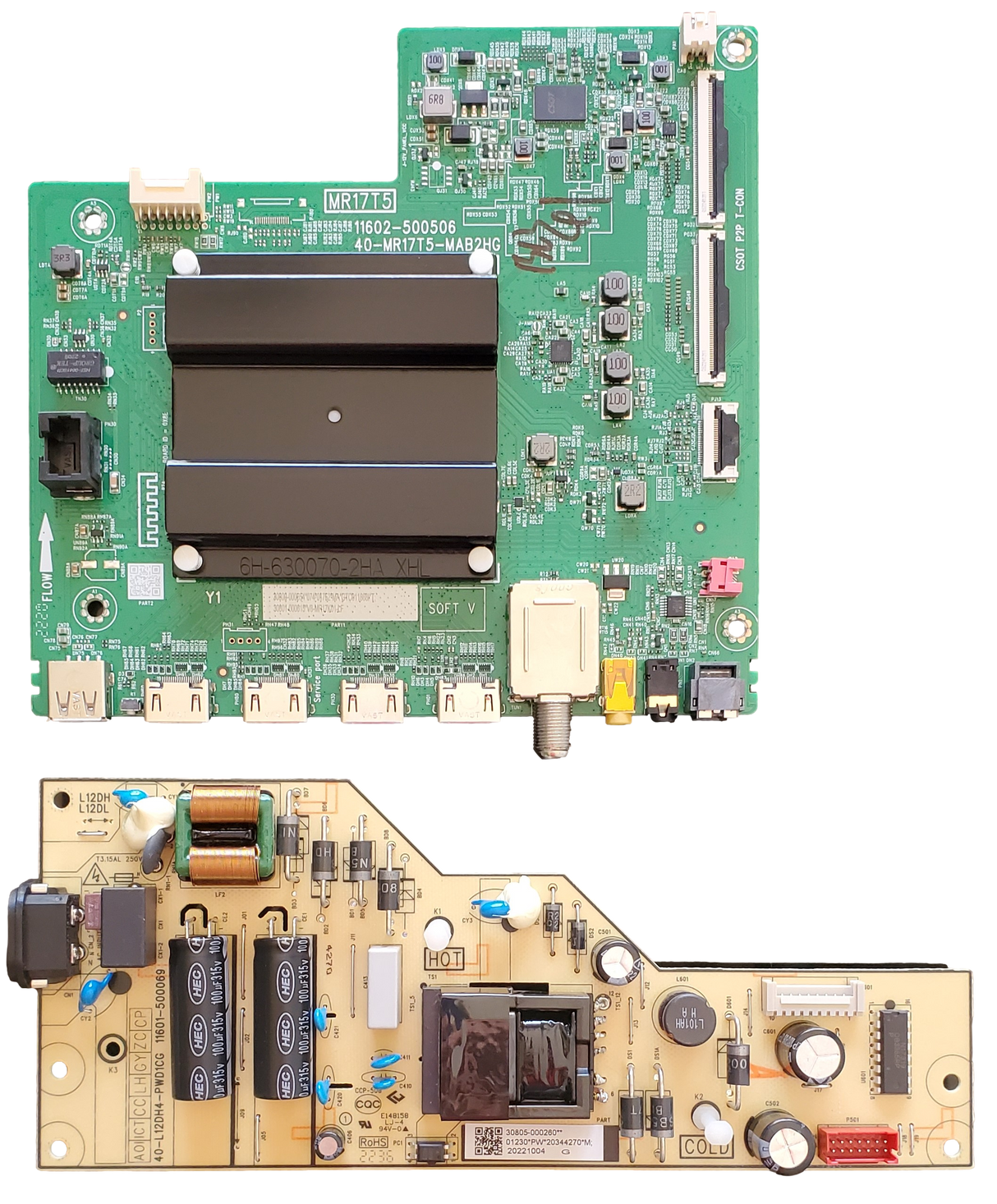 58S455 TCL TV Repair Kit, 30800-000654 Main Board, 30805-000260 Power Supply, 58S455