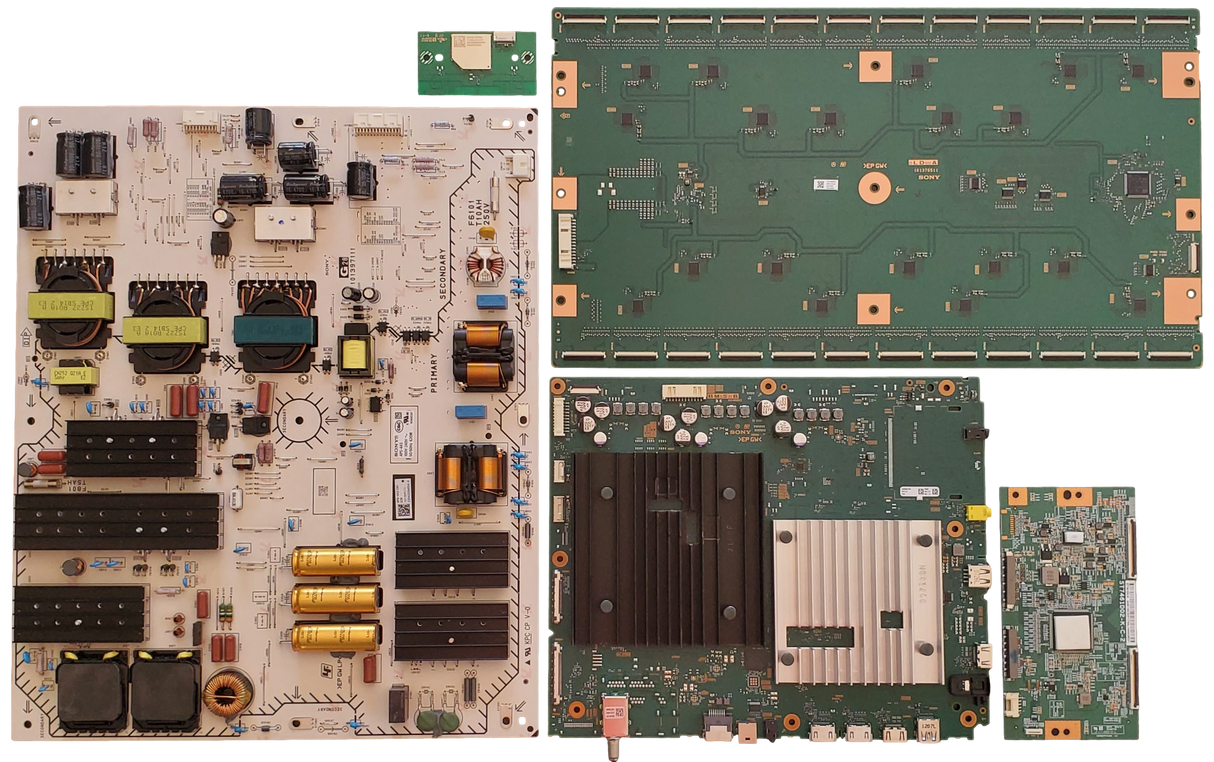 XR-75X93L Sony TV Repair Kit, A-5056-077-A Main Board, 1-013-591-11 Power Supply, A-5041-952-A LED Driver, 1-013-502-11 T-Con, XR-75X93L