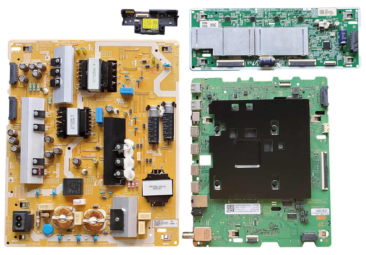 QN55Q80BAFXZA Samsung TV Repair Kit, BN94-17616V Main Board, BN44-01051B Power Supply, BN44-01046B LED Driver, BN59-01417A Wi-Fi Board, QN55Q80BAFXZA