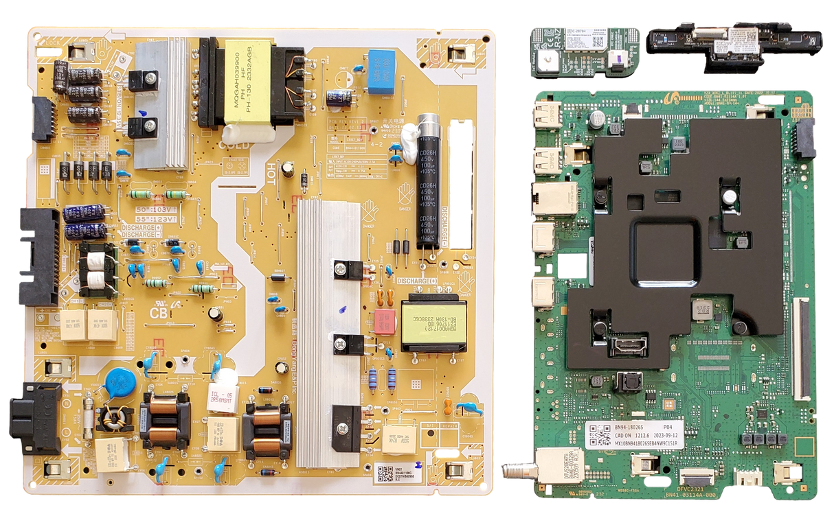 QN50Q60CAFXZA Samsung TV Repair Kit, BN94-18026S Main Board, BN44-01100G Power Supply, BN59-01403A Wi-Fi Board, BN59-01435A Wi-Fi Board, QN50Q60CAFXZA