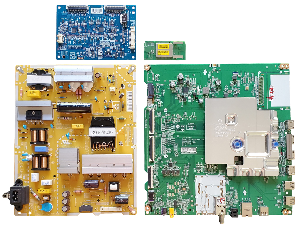 65NANO91ANA LG TV Repair Kit, EBT66521201 Main Board, EAY65729611 Power Supply, EBR89756201 LED Driver, EAT64454803 Wi-Fi Board, 65NANO91ANA