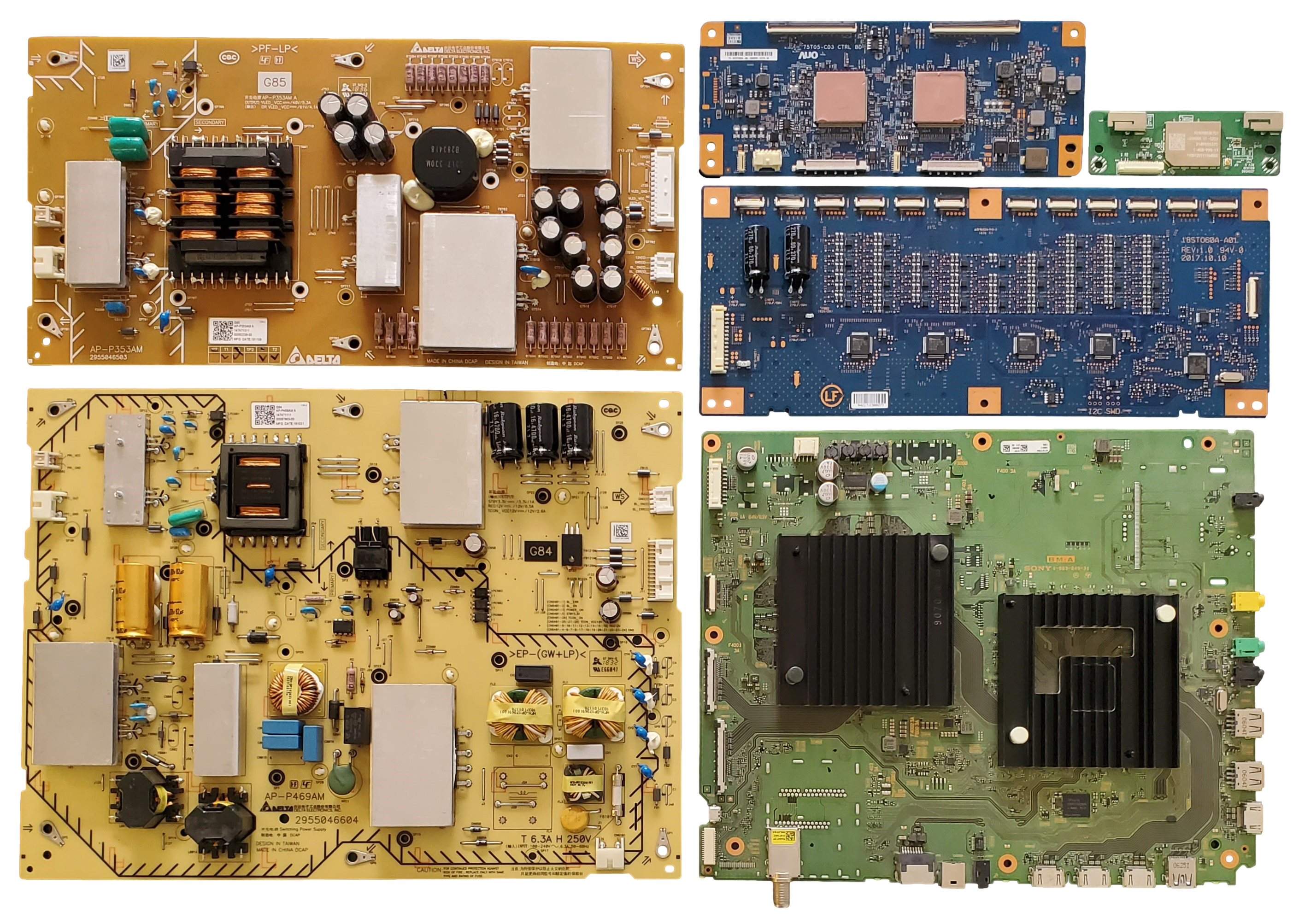 XBR-75X900F Sony TV Repair Parts Kit, A-2197-252-A Main Board, 1