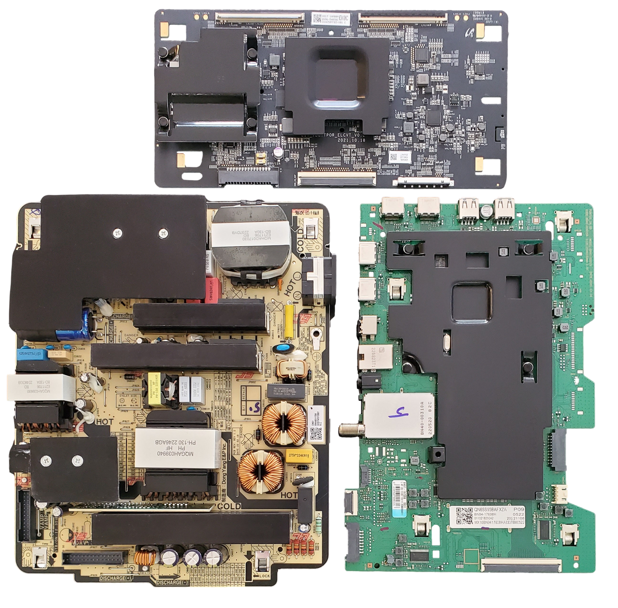 QN65S95BAFXZA Samsung TV Repair Kit, BN94-17608H Main Board, BN44-01170A Power Supply, BN96-54038C T-Con Board, QN65S95BAFXZA