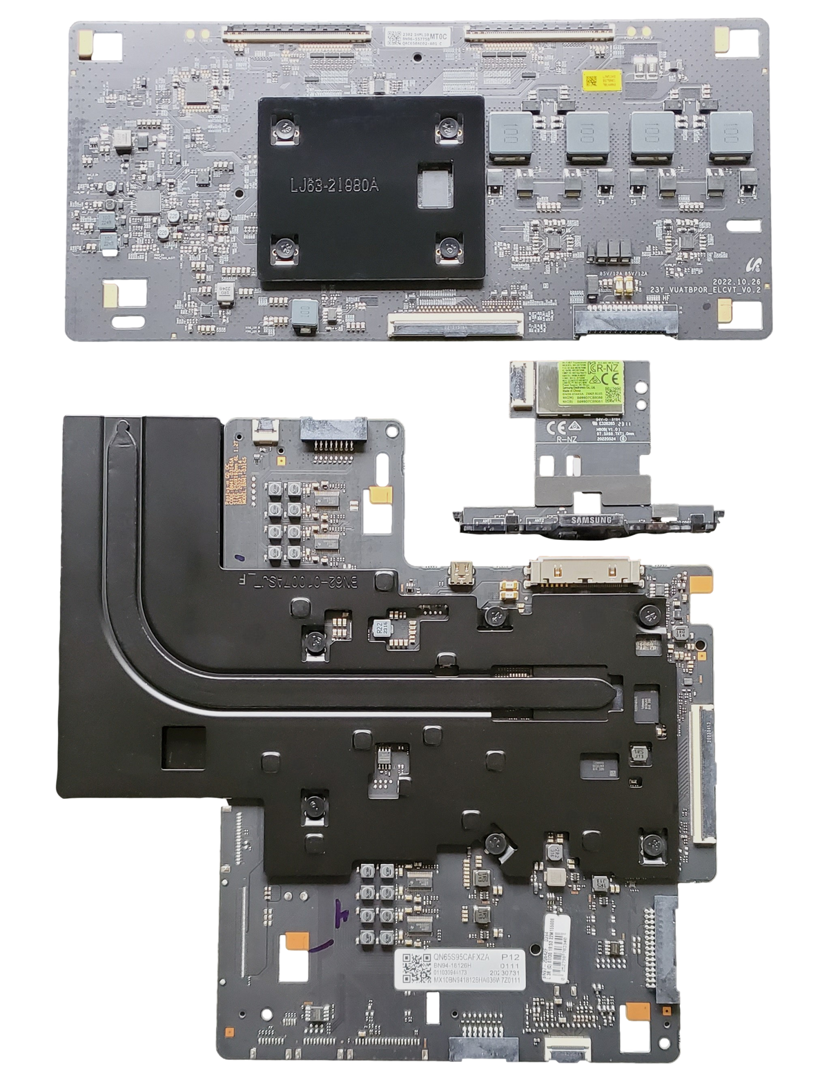 QN65S95CAFXZA Samsung TV Repair Kit, BN94-18126H Main Board, BN96-55775B T-Con Board, BN59-01443A Wi-Fi Board, QN65S95CAFXZA