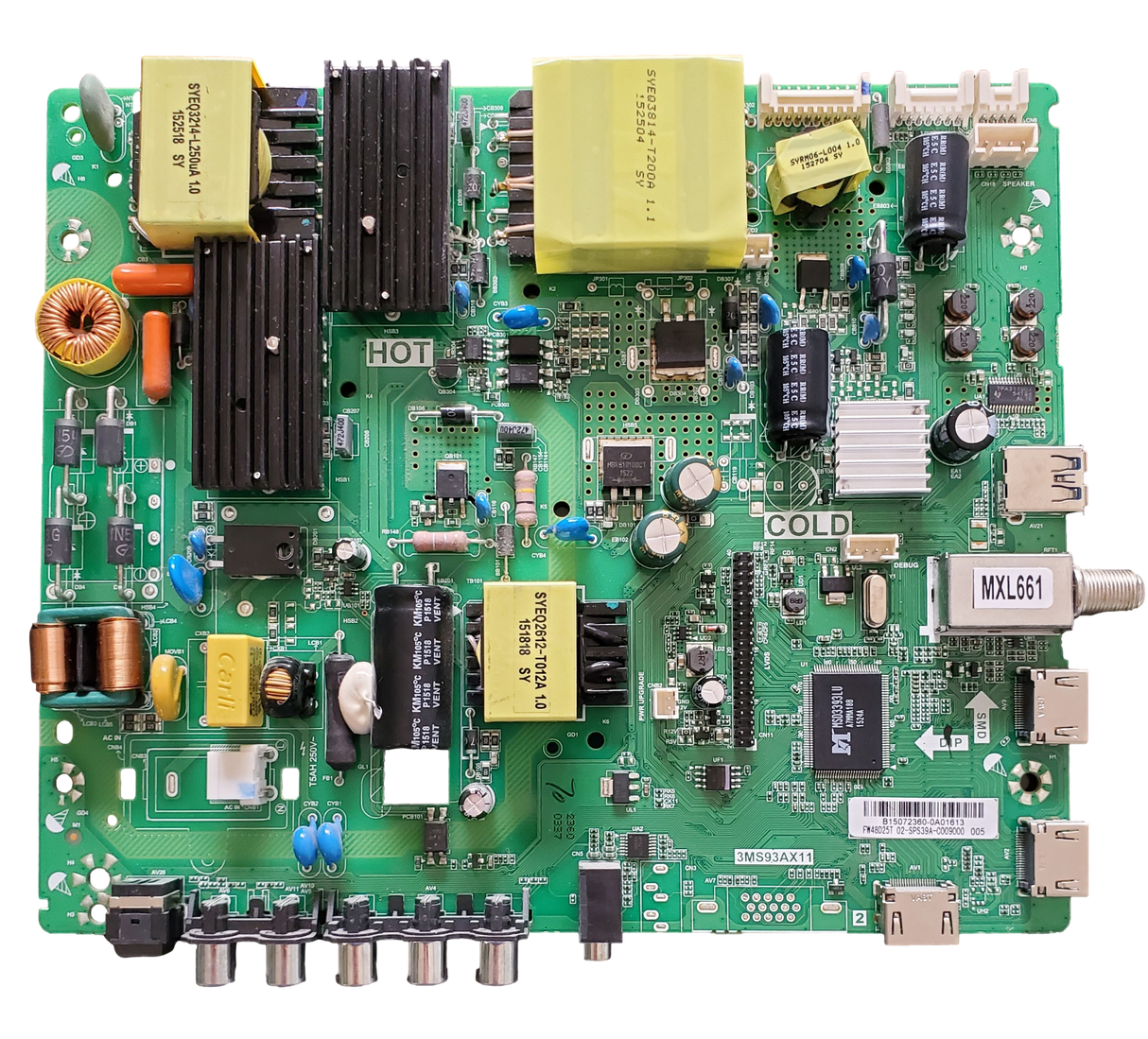 02-SPS39A-C009000 Sanyo Main Board/ Power Supply, 3MS93AX11, FW48D25T