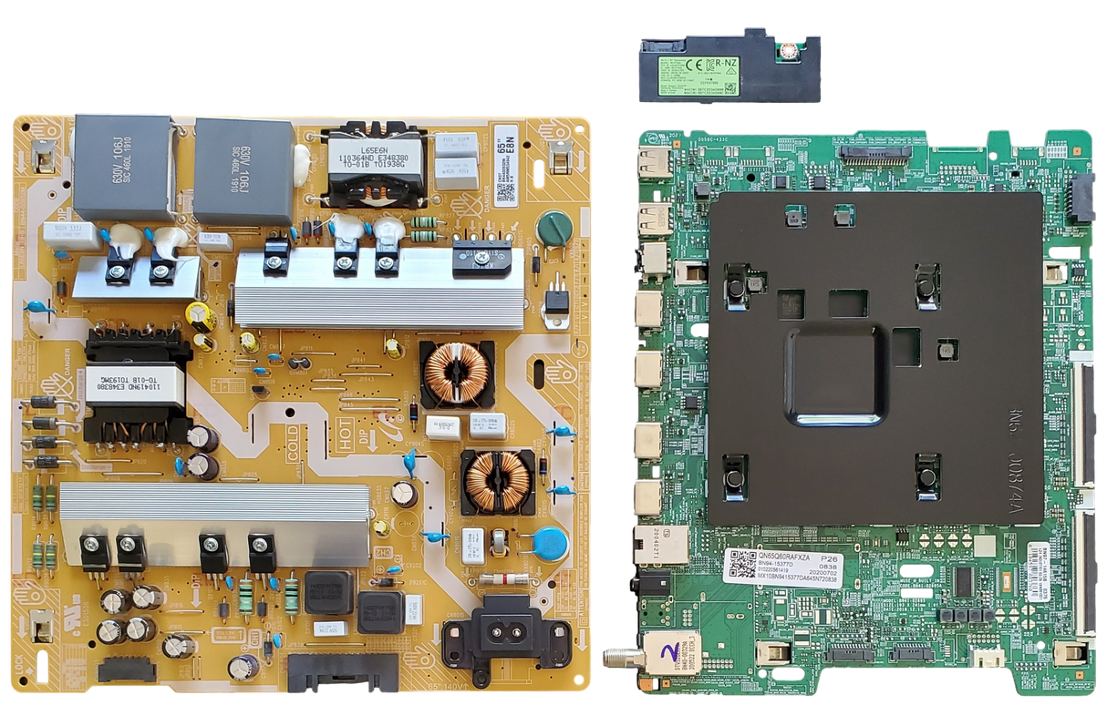 QN65Q60RAFXZA Samsung TV Repair KIT, BN94-15377D Main Board, BN44-00932M Power Supply, BN59-01314A Wi-Fi Board, QN65Q60RAFXZA