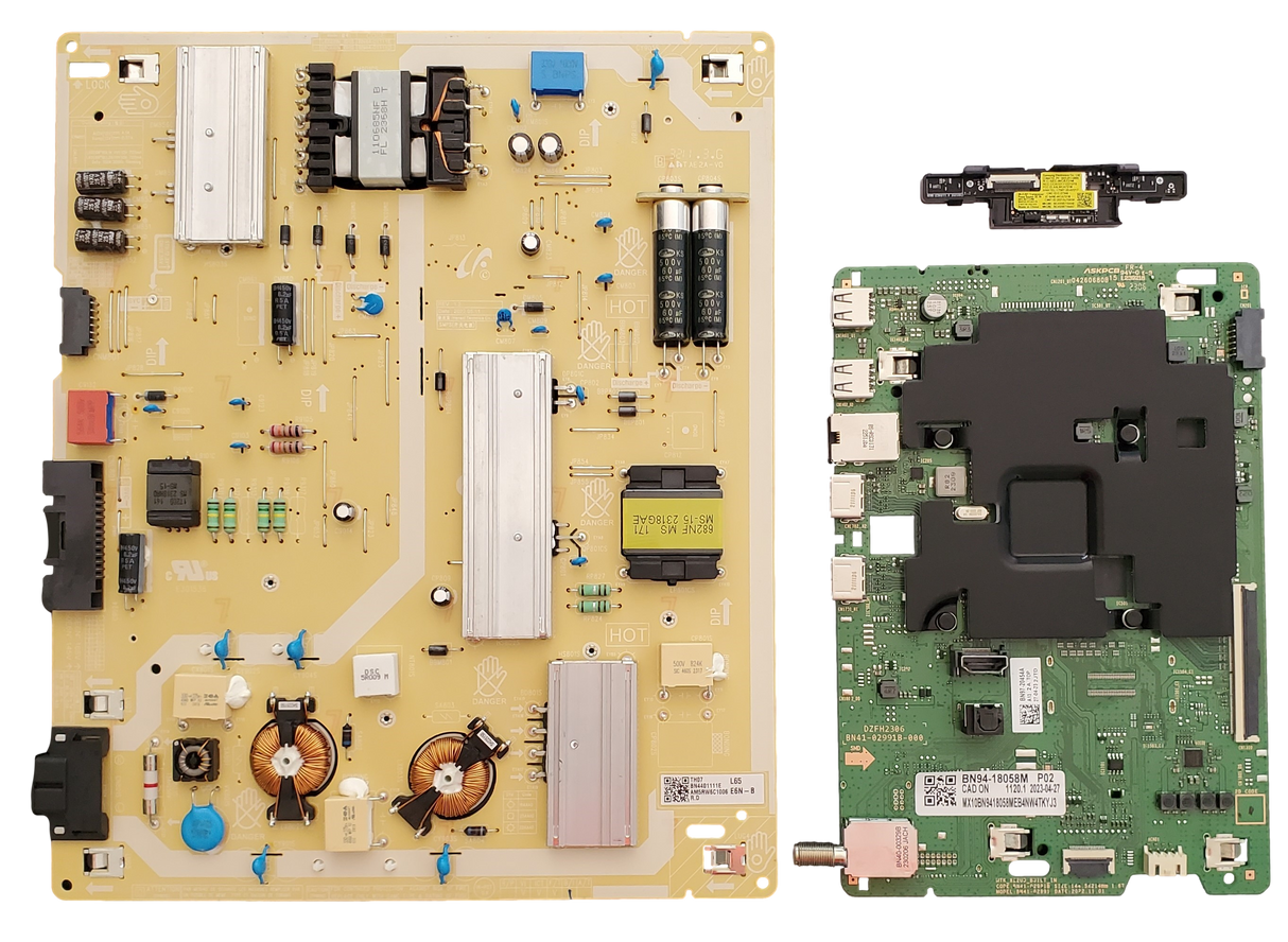 UN65CU8000FXZA Samsung TV Repair Kit, BN94-18058M Main Board, BN44-01111E Power Supply, BN59-01407A Wi-Fi Board, UN65CU8000FXZA