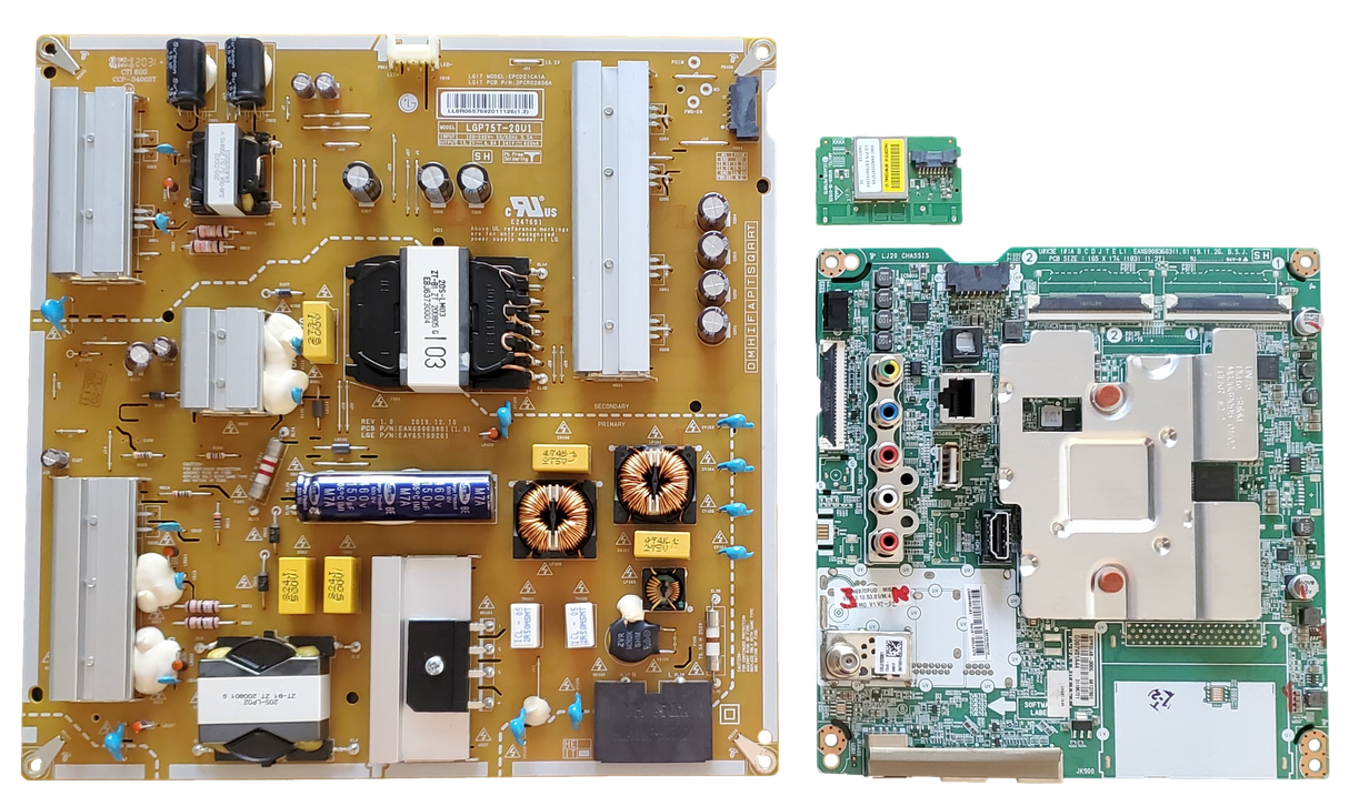 75UN6970PUD LG TV Repair Parts Kit, EBT66488007 Main Board, EAY65769201 Power Supply, EAT64113202 Wifi, 75UN6970PUD