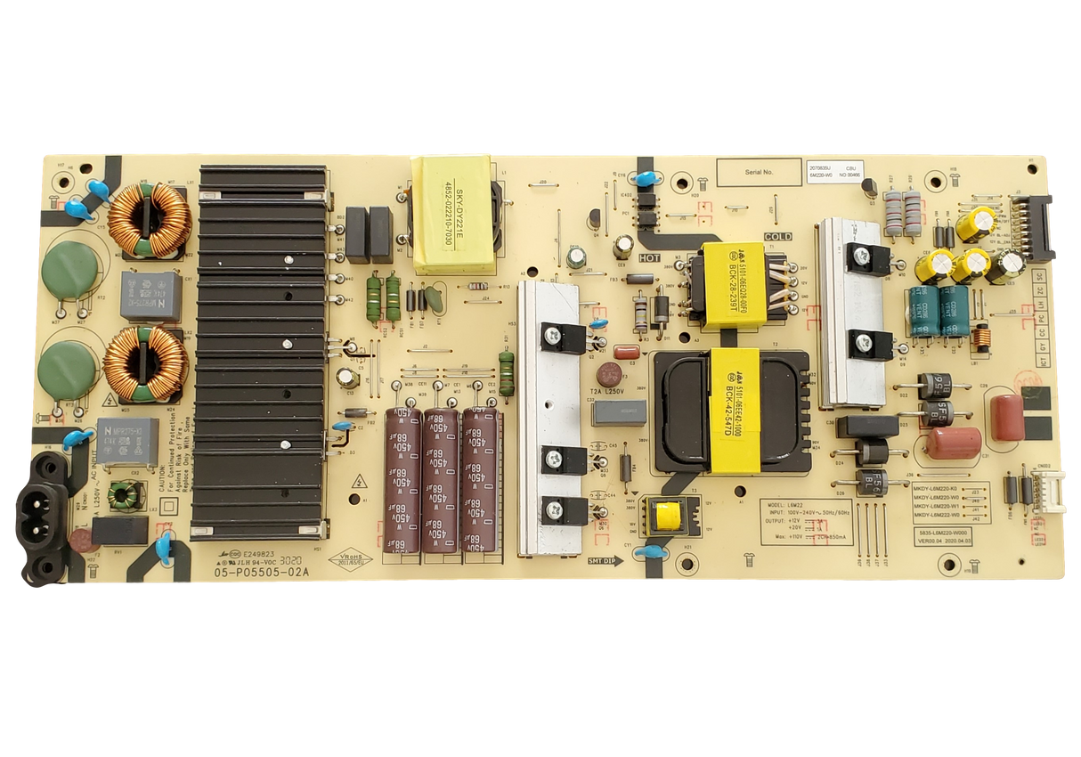 05-P05505-02A Skyworth Power Supply, L6M220-W0, 65UC6200