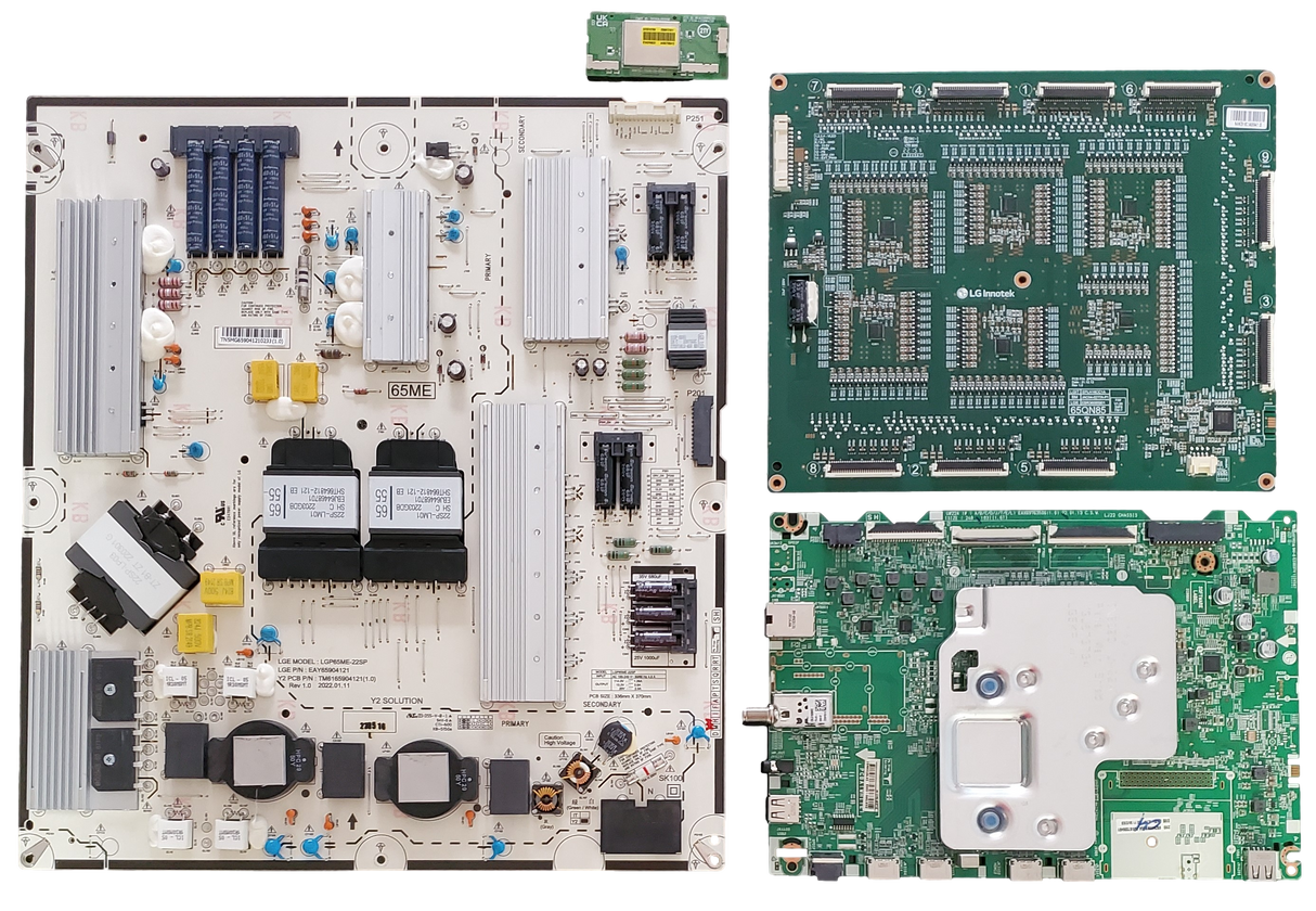 65QNED85UQA LG TV Repair Parts Kit, EBT67330401 Main Board, EAY65904121 Power Supply, EBR36085901 LED Driver, EAT65167004 Wifi, 65QNED85UQA, 65QNED85AQA