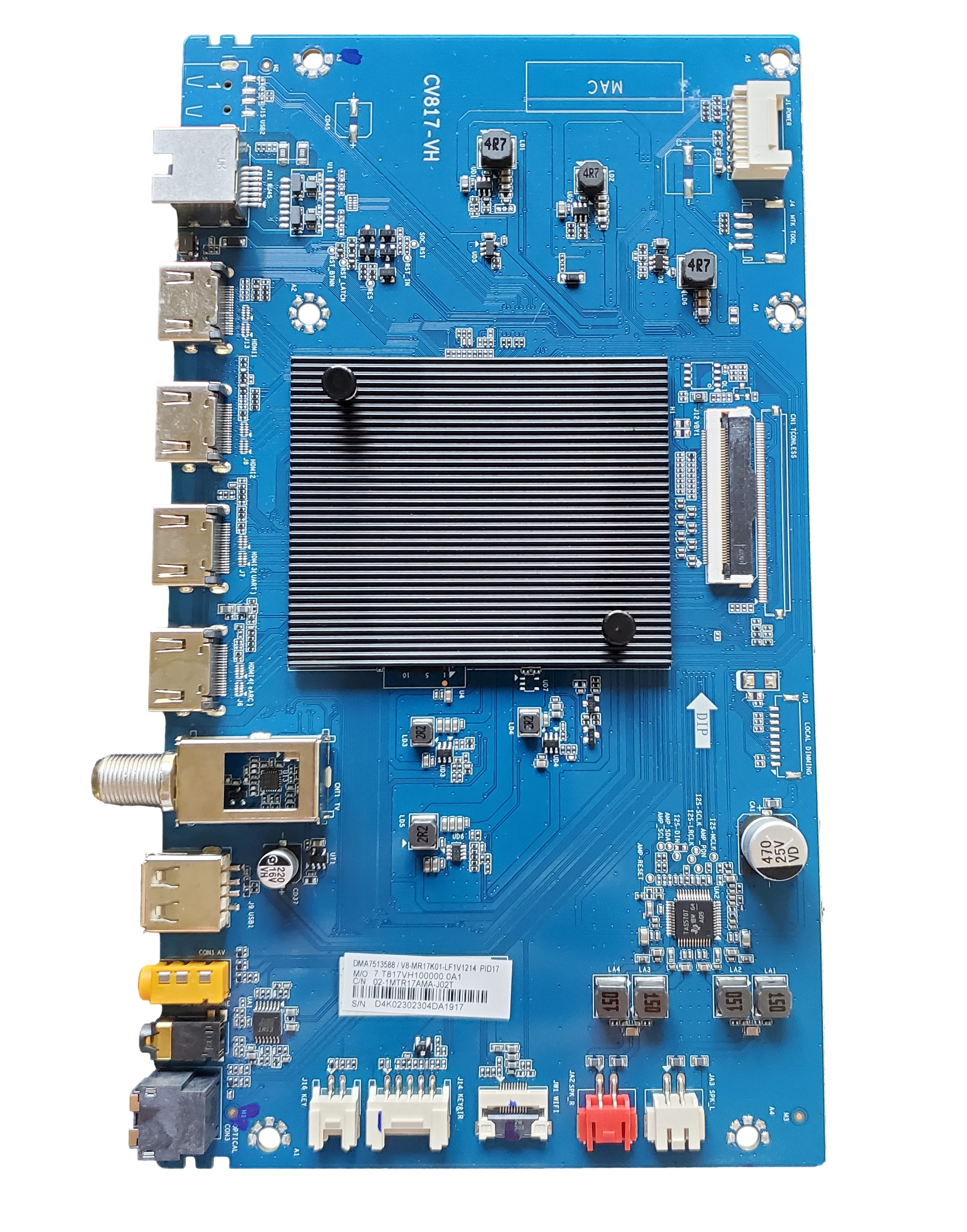 02-1MTR17AMA-J02T Philips Main Board, CV817-VH, 02-1MTR17AMA-J02T