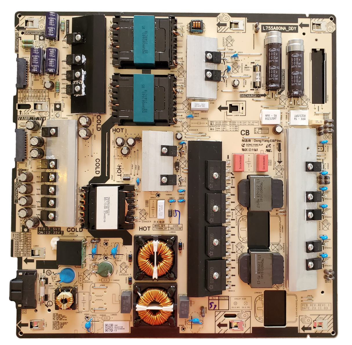 BN44-01218B Samsung Power Supply, L75SA80NA_DDY, QN75QN85DBFXZA, QN75QN85DDFXZA