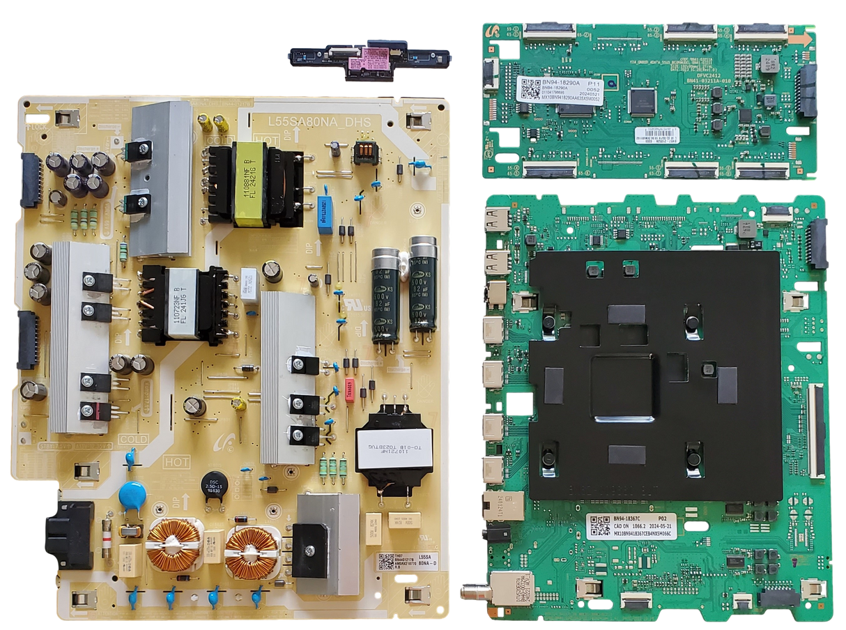 QN55QN85DBFXZA Samsung TV Repair Parts, BN94-18367C Main Board, BN44-01217B Power Supply, BN94-18290A LED Driver, BN59-01468A Wifi, QN55QN85DBFXZA