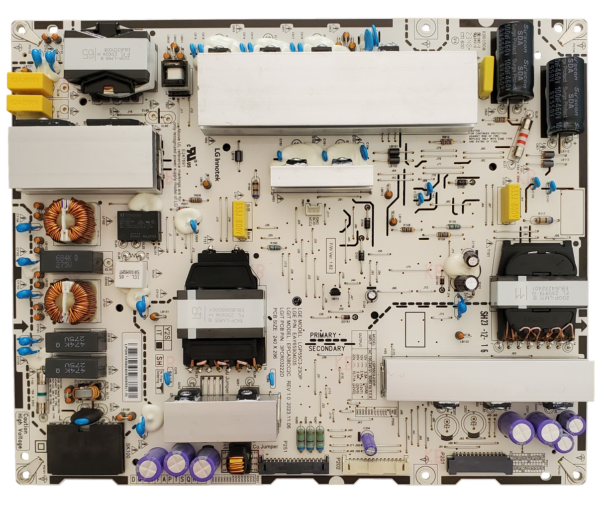 EAY65904035 LG Power Supply, LGP55C3-23OP, 3PCR03222D, OLED55C4PUA