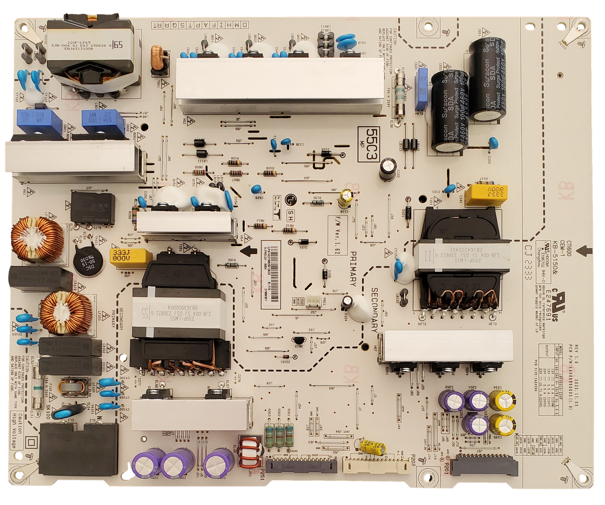 EBR37906501 LG Power Supply Board, LGS55C3-23OP , EAX69990005 (1.0) , OLED55C3PUA